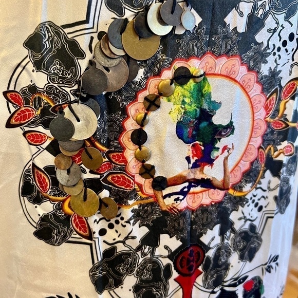 AKOK Anamika Khanna Women's Printed Silk Slipdress - Large - Picture 6 of 10